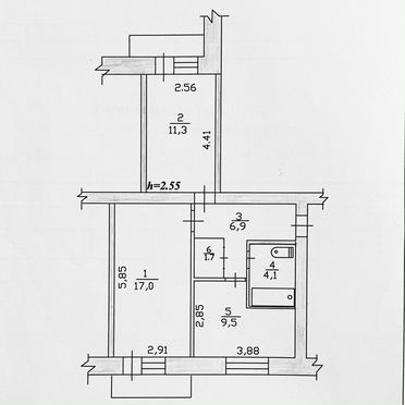 2-к. квартира, 50,5 м², 3/3 эт.