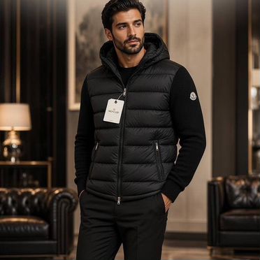 Кардиган Moncler мужской черный LUX качество
